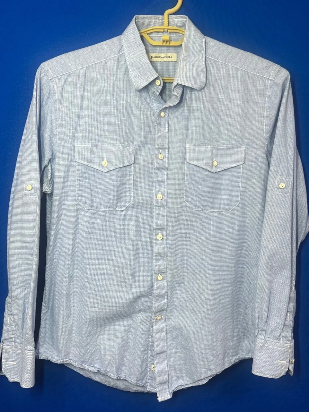 |•JAMES CAMPBELL•| Blue Button Down Shirt Size Medium - Picture 1 of 6